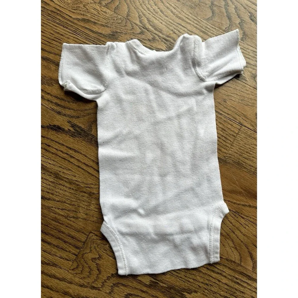 Vintage McBaby‎ McDonalds 90s One Piece White Newborn Snap Short Sleeve Bodysuit